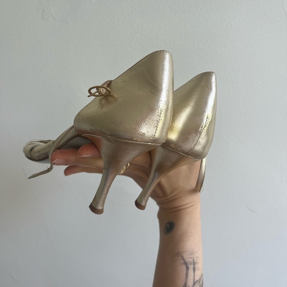 Cynthia Rowley Gold Strappy Hells - Picture 6 of 6